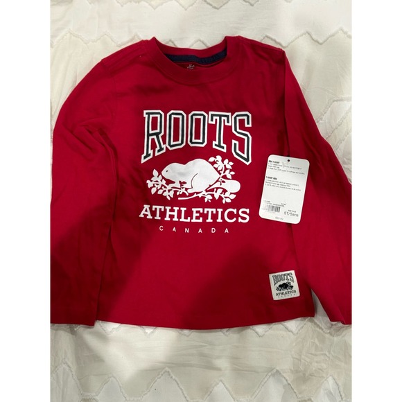 New With Tags! Roots Canada long sleep red tee - Picture 1 of 3